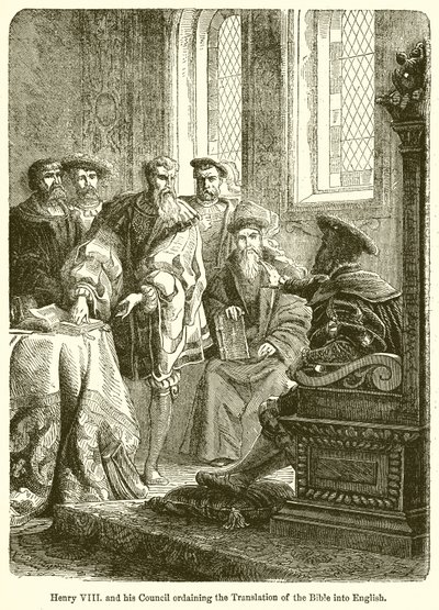 Henry VIII. e seu Conselho ordenando a tradução da Bíblia para o inglês de English School