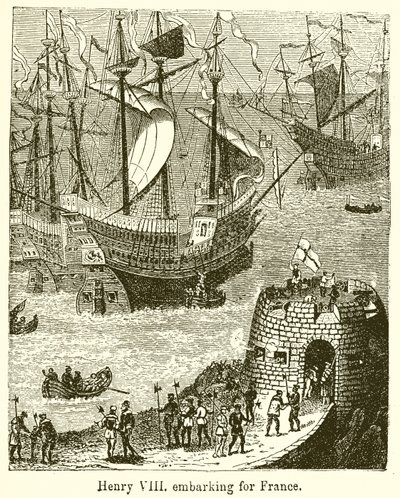 Henrique VIII embarcando para a França de English School