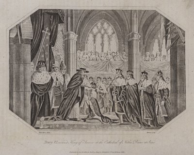 Henrique VI coroou o rei da França na Catedral de Notre Dame em Paris, 1431 de English School