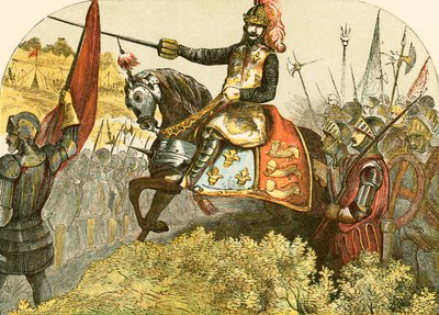 Henry V na batalha de Agincourt de English School