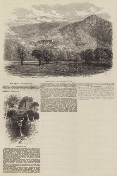 Sua Majestade em Balmoral (gravura) de English School