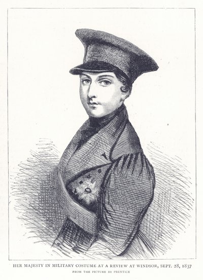 Sua Majestade em traje militar em uma revisão em Windsor, 28 de setembro de 1837 de English School