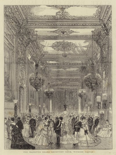 Grande Sala de Recepção de Sua Majestade, Castelo de Windsor (gravura) de English School