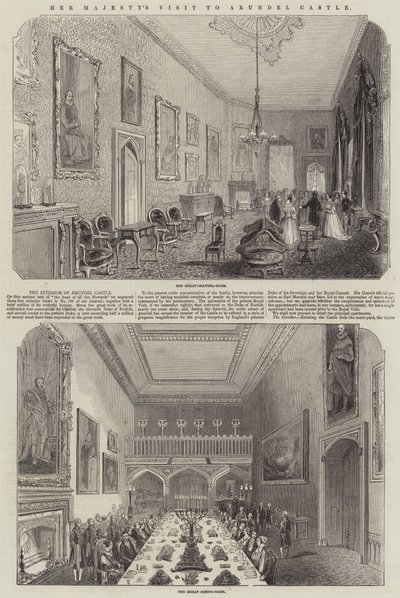 Visita de Sua Majestade ao Castelo de Arundel (gravura) de English School
