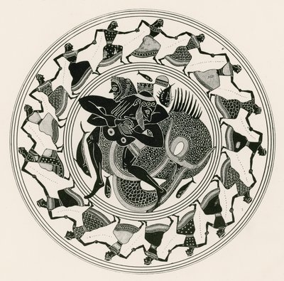 Herakles ringt mit Triton (Gravur) von English School