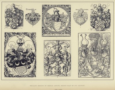Desenhos heráldicos de artistas alemães, segunda metade do século XVI (litografia) de English School
