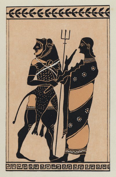 Hércules e Poseidon (litografia a cores) de English School
