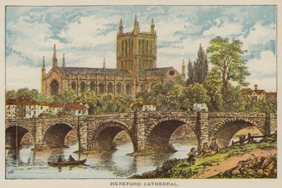 Catedral de Hereford (gravura a cores) de English School