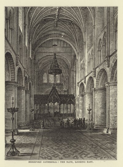 Catedral de Hereford, a nave, olhando para o leste de English School