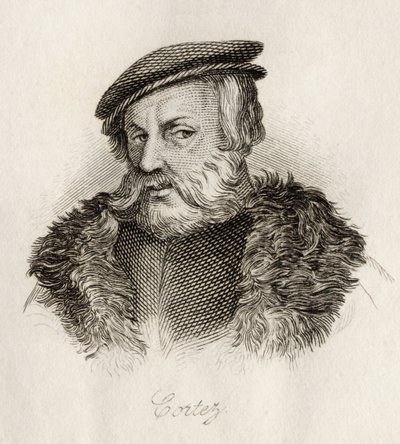 Hernan Cortes, do "Dicionário Histórico de Crabb", publicado em 1825 de English School