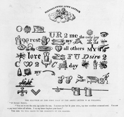 Cartas de amor hieroglíficas, c. 1893 de English School