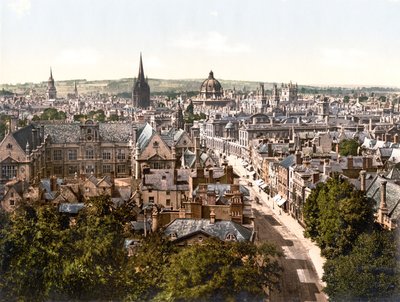High Street, Oxford (foto colorida à mão) de English School