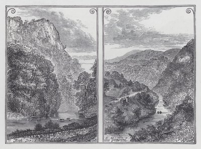High Tor, The Derwent (gravura) de English School