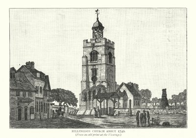 Igreja de Hillingdon, cerca de 1740 (gravura) de English School
