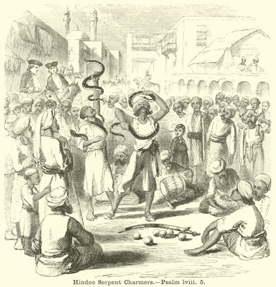 Encantadores de Serpentes Hindoo, Salmo, lviii, 5 de English School