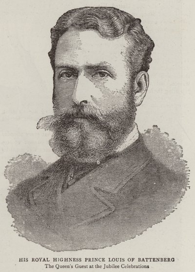 Sua Alteza Real o Príncipe Luís de Battenberg (gravura) de English School