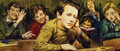 Seus colegas discípulos fizeram a vida de Tschaikovskys uma desgraça, rindo de suas roupas simples e caseiras. de English School