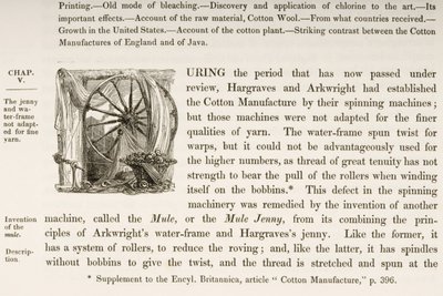 Historiated D inicial, de um livro sobre British Cotton Manufacturing de English School