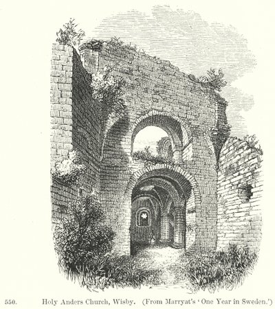 Igreja de Holy Anders, Wisby (gravura) de English School