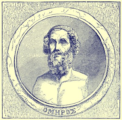 Homer, ilustração da história ilustrada do mundo, publicado c.1880 (imagem digital melhorada) de English School