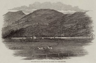 Hong-Kong Races, a Corrida para a Taça Plenipo (gravura) de English School