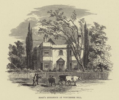 Residência do Hood em Winchmore Hill (gravura) de English School