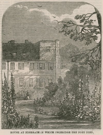 Casa em Highgate, Londres, na qual Samuel Coleridge o poeta morreu de English School