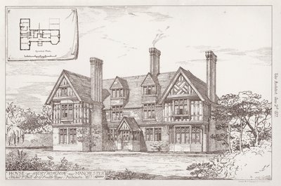 Casa em Northenden perto de Manchester (gravura) de English School