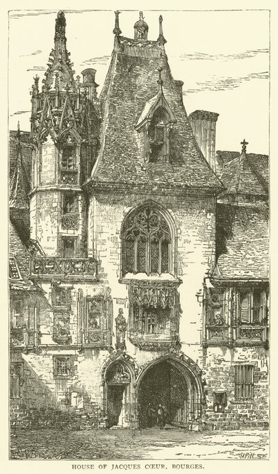 Casa de Jacques Coeur, Bourges (gravura) de English School