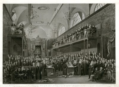 Câmara dos Lordes durante a importante investigação em 1820 de English School