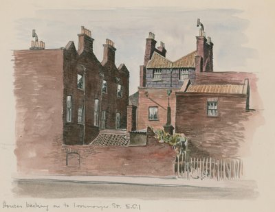 Casas de apoio na Ironmonger Street, Londres (wc no papel) de English School