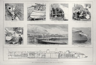 Como um barco de torpedos é construído nas obras de Yarrow e Co., Poplar, de &39;The Illustrated London News&39;, 27 de março de 1886 de English School