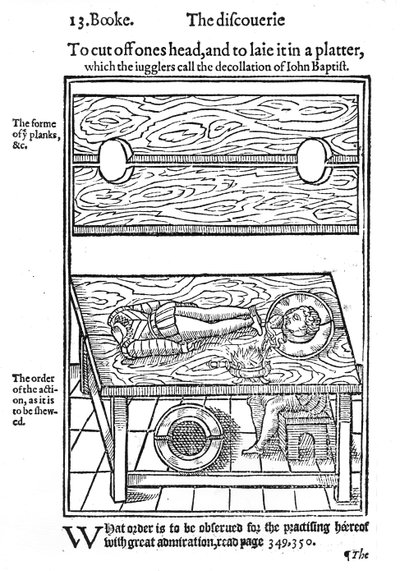 Como cortar a cabeça de alguém e colocá-la em uma bandeja, 1584 (xilogravura) de English School