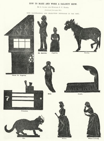 Como Fazer e Trabalhar um Show de Galanty, de J Sachs e Eustace J C Baird (gravura) de English School