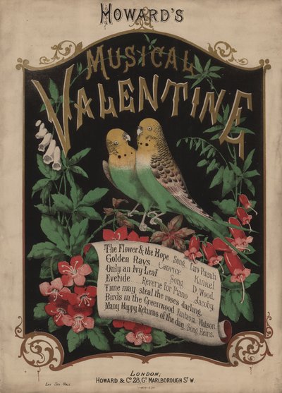 Howards Musical Valentine (litografia a cores) de English School