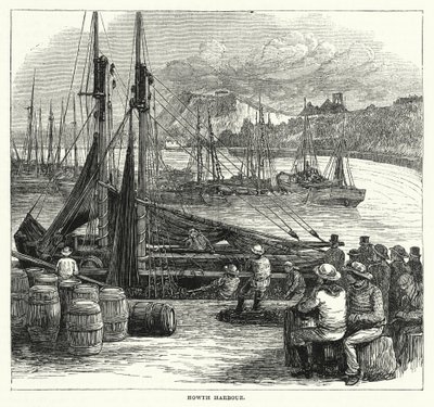 Howth Harbour (gravura) de English School