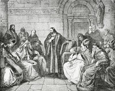 Huss Antes do Conselho, 1882 de English School
