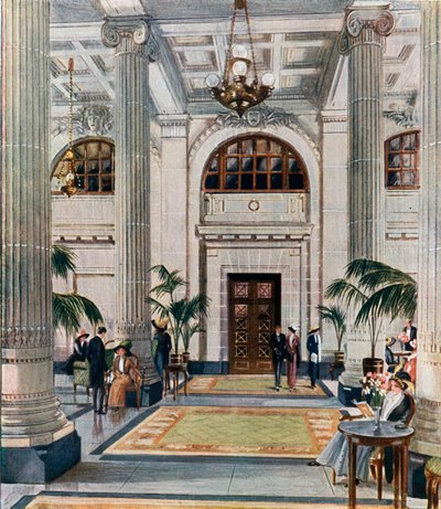 Salão Hipostilo do New Midland Adelphi Hotel, Liverpool de English School