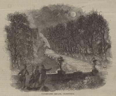 Cascata iluminada, Chatsworth de English School