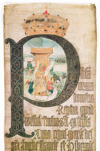 Inicial iluminado, Coram Rege Rolls de English School