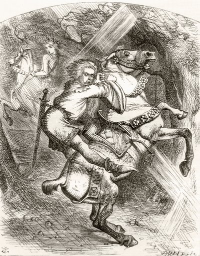 Ilustração em homenagem a J. Tenniel para o poema &39;The Blasphemer&39;s Warning&39;, de &39;The Ingoldsby Legends ou Mirth and Marvels&39;, de Thomas Ingoldsby, publicado em 1865 de English School