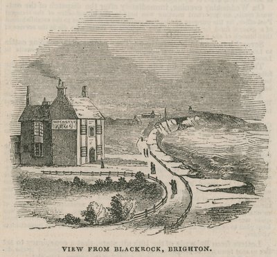 Ilustração retratando o desabamento de terras em Brighton de English School