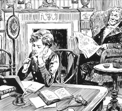 Ilustração para Oliver Twist de Charles Dickens (caneta e tinta) de English School