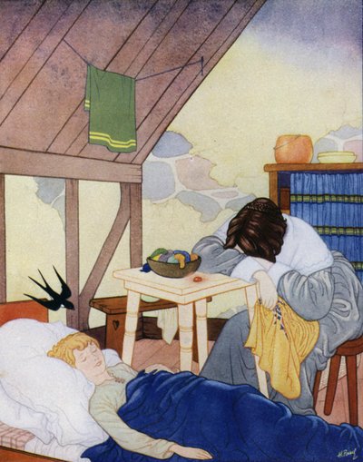 Ilustração para O Príncipe Feliz de Oscar Wilde (litografia a cores) de English School