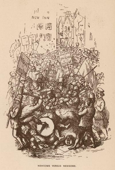 Ilustração para The Newcomes by Thackeray (litho) de English School
