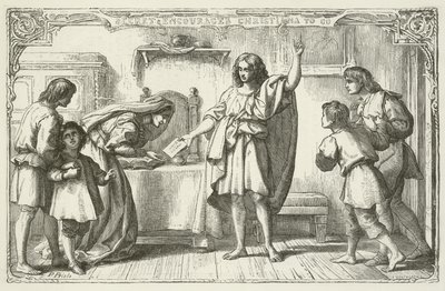 Ilustração para o progresso dos peregrinos por John Bunyan de English School