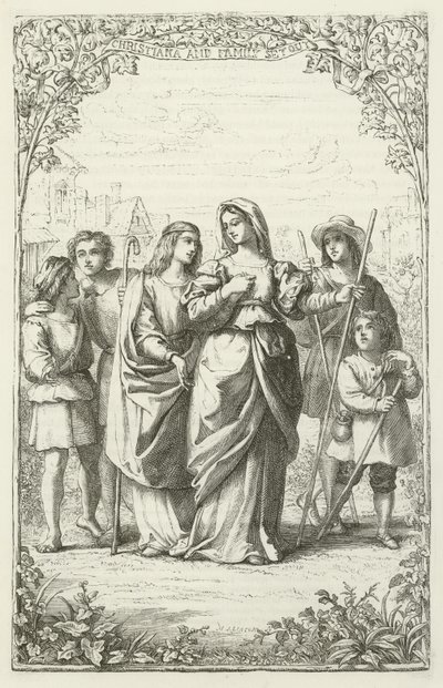 Ilustração para o progresso dos peregrinos por John Bunyan de English School