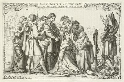 Ilustração para o progresso dos peregrinos por John Bunyan de English School