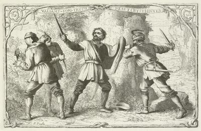 Ilustração para o progresso dos peregrinos por John Bunyan de English School