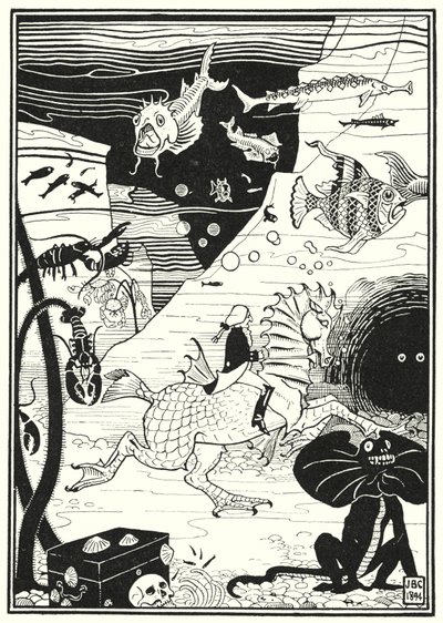Ilustração para as Aventuras do Barão Munchausen (gravura) de English School